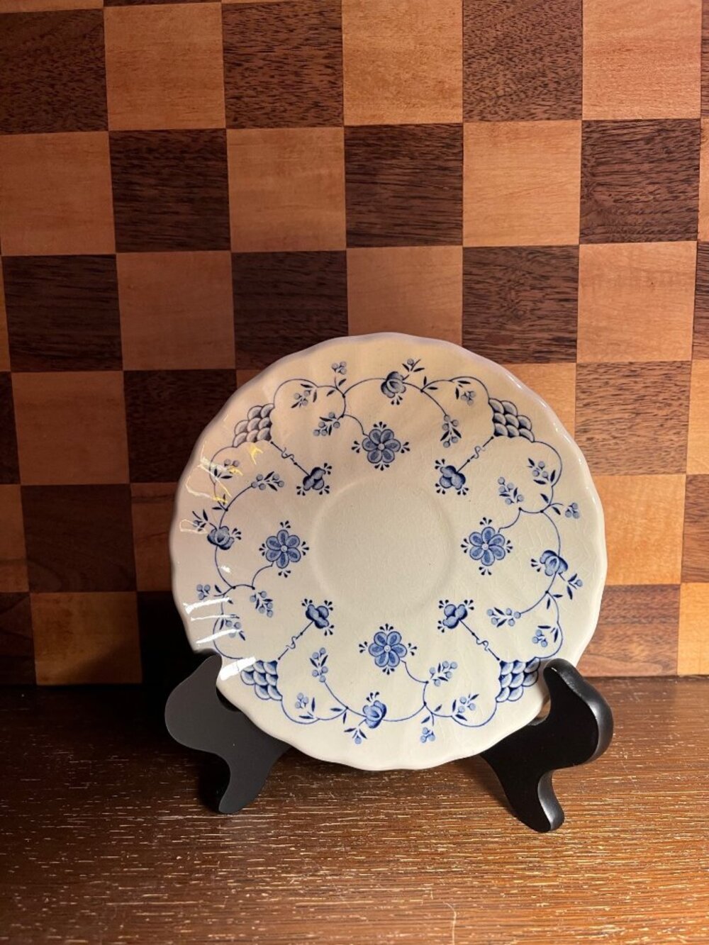 Finlandia Myott Staffordshire England Blue and White Saucer A1212